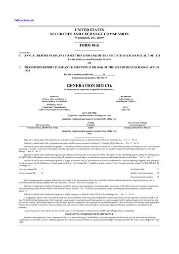 Thumbnail Generation Bio
 10-K Annual Report 2020