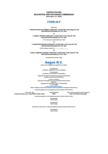 Thumbnail AEGON
 20-F Annual Report 2020