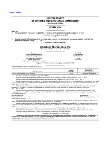 Miniature ARS Pharmaceuticals 10-K Rapport annuel 