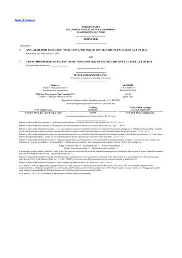 Thumbnail Williams-Sonoma 10-K Annual Report 2020