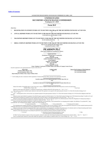 Thumbnail Pearson 20-F Annual Report 2020