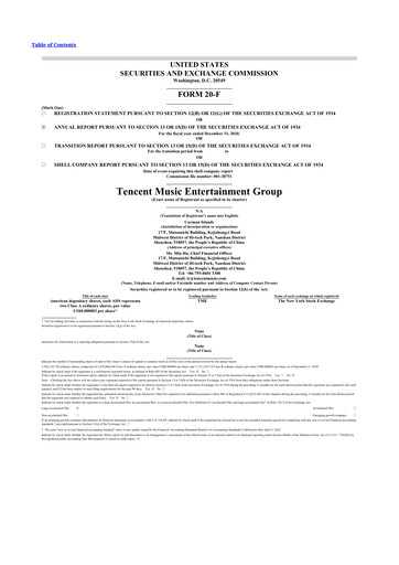 Thumbnail Tencent Music Entertainment 20-F Annual Report 2020