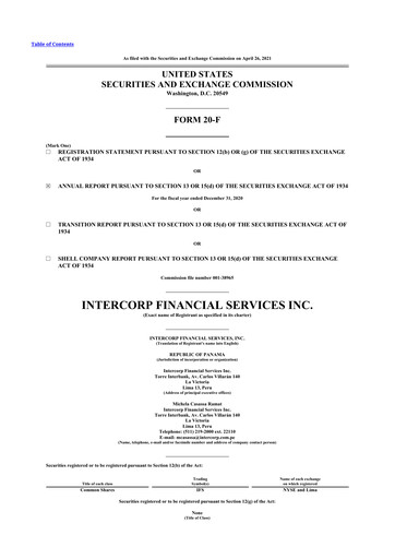 Thumbnail Intercorp Financial Services 20-F Annual Report 2020