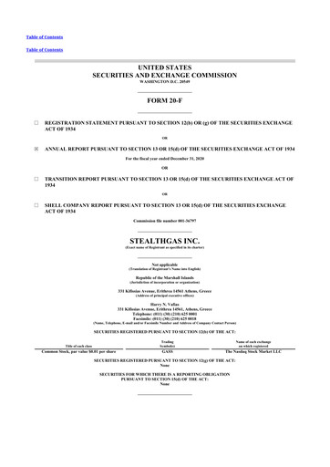 Thumbnail StealthGas 20-F Annual Report 2020