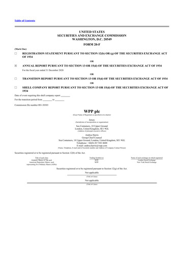 Thumbnail WPP 20-F Annual Report 2020