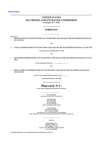 Thumbnail Pharvaris 20-F Annual Report 2020