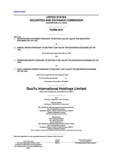 Thumbnail DouYu 20-F Annual Report 2020