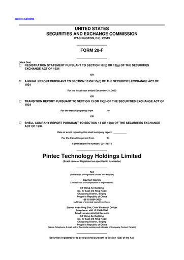 Thumbnail Pintec Technology 20-F Annual Report 2020