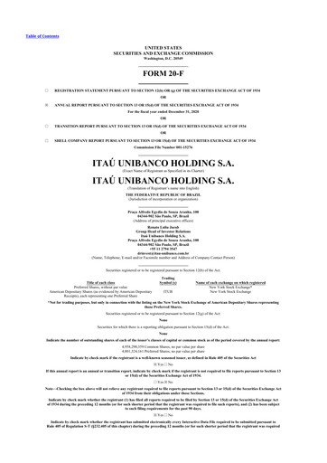 Thumbnail Itaú Unibanco
 20-F Annual Report 2020