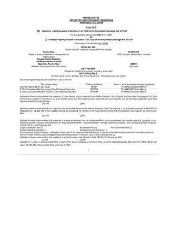 Thumbnail Popular, Inc. (Banco Popular de Puerto Rico) 10-Q Quarterly Report FY2021 