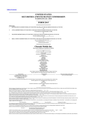 Thumbnail Cheetah Mobile
 20-F Annual Report 2020