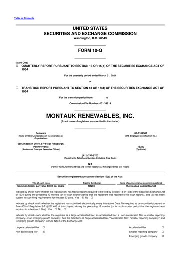 Thumbnail Montauk Renewables 10-Q Quarterly Report FY 