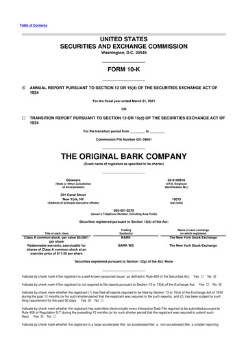 Miniature Bark, Inc. 10-K Rapport annuel 2021