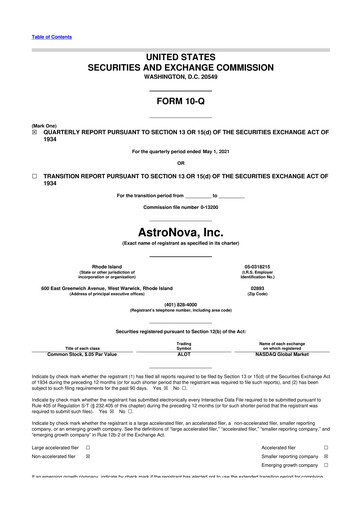 Thumbnail AstroNova, Inc. 10-Q Quarterly Report FY2021 