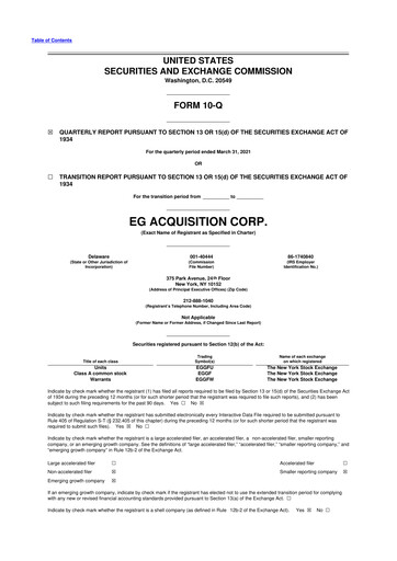 Vorschaubild flyExclusive 10-Q Quartalsbericht 2021 