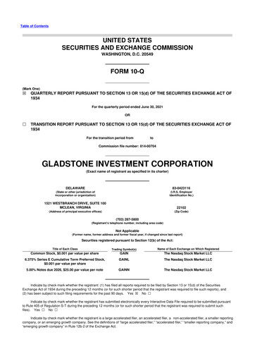 Thumbnail Gladstone Investment 10-Q Quarterly Report FY 