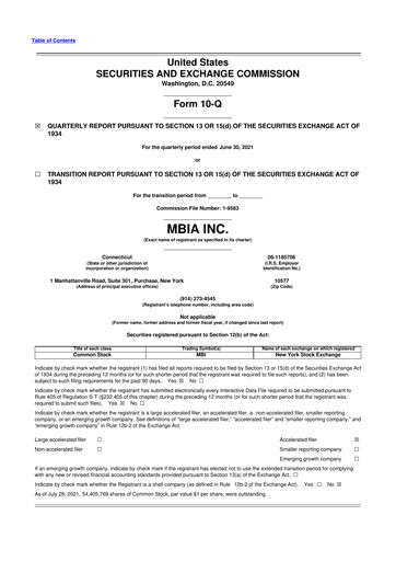 Thumbnail MBIA 10-Q Quarterly Report FY2021 