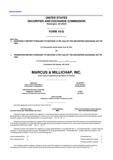 Thumbnail Marcus & Millichap 10-Q Quarterly Report FY2021 