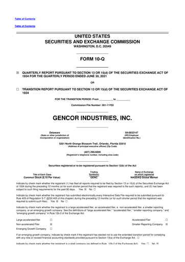 Thumbnail Gencor Industries
 10-Q Quarterly Report FY2021 