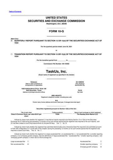 Thumbnail TaskUs 10-Q Quarterly Report FY2021 