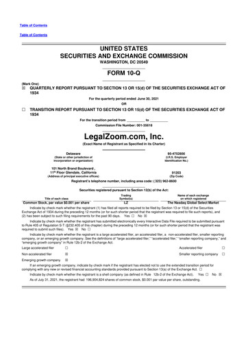 Thumbnail LegalZoom 10-Q Quarterly Report FY2021 