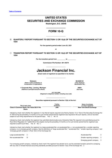 Thumbnail Jackson Financial 10-Q Quarterly Report FY2021 