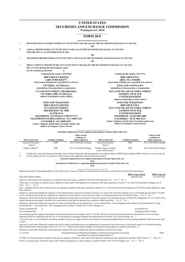 Thumbnail BHP Group 20-F Annual Report 
