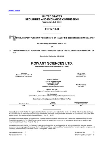 Thumbnail Roivant Sciences 10-Q Quarterly Report FY2021 