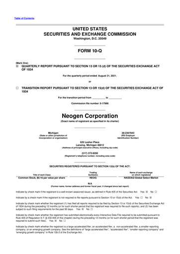 Thumbnail Neogen 10-Q Quarterly Report FY2022 