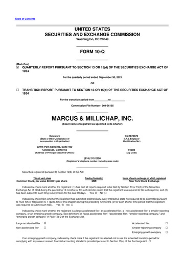 Thumbnail Marcus & Millichap 10-Q Quarterly Report FY2021 
