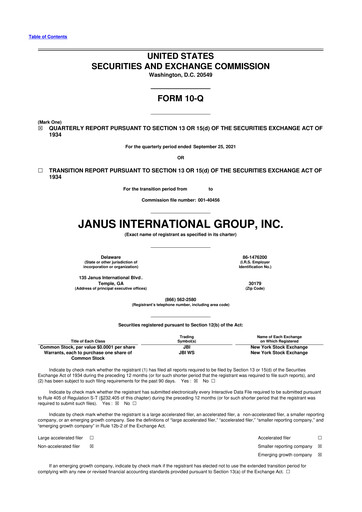 Thumbnail Janus International Group 10-Q Quarterly Report FY2021 
