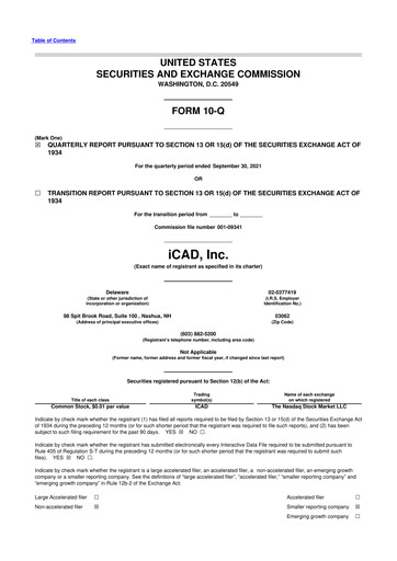 Thumbnail iCAD 10-Q Quarterly Report FY2021 