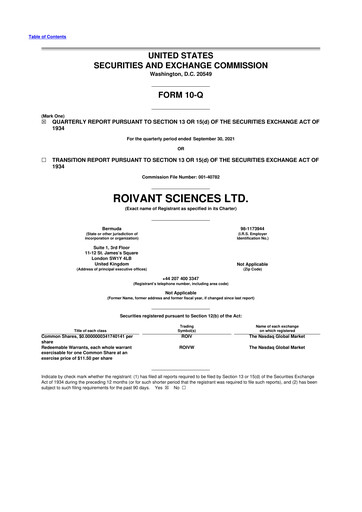 Thumbnail Roivant Sciences 10-Q Quarterly Report FY2021 
