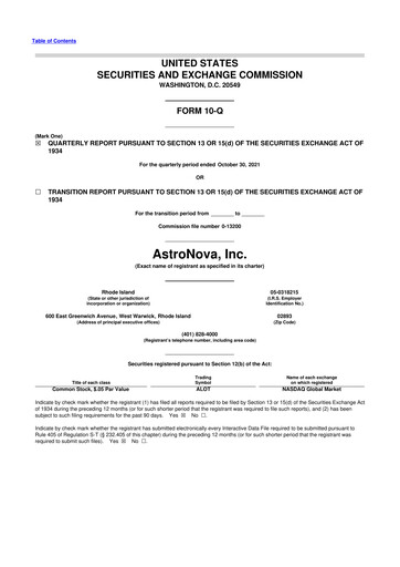 Thumbnail AstroNova, Inc. 10-Q Quarterly Report FY2021 