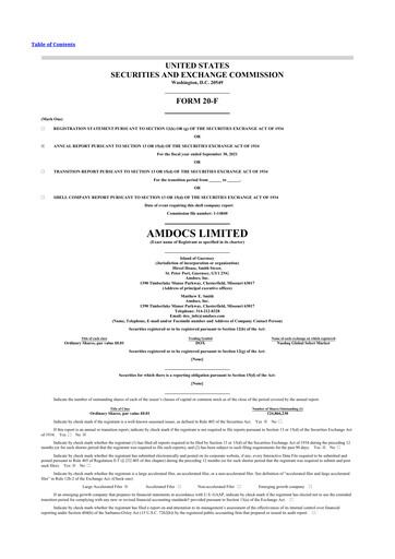 Thumbnail Amdocs 20-F Annual Report 2021