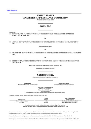 Thumbnail Satellogic 20-F Annual Report 