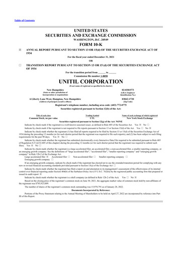 Thumbnail Unitil Corporation
 10-K Annual Report 2021