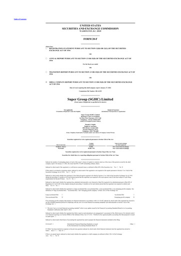 Thumbnail Super Group 20-F Annual Report 