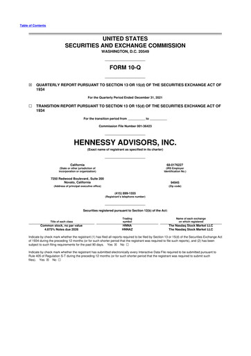 Thumbnail Hennessy Advisors 10-Q Quarterly Report FY2022 