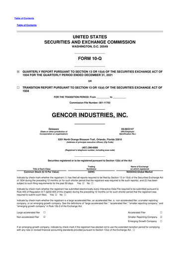 Thumbnail Gencor Industries
 10-Q Quarterly Report FY2022 
