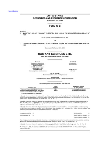 Thumbnail Roivant Sciences 10-Q Quarterly Report FY2021 