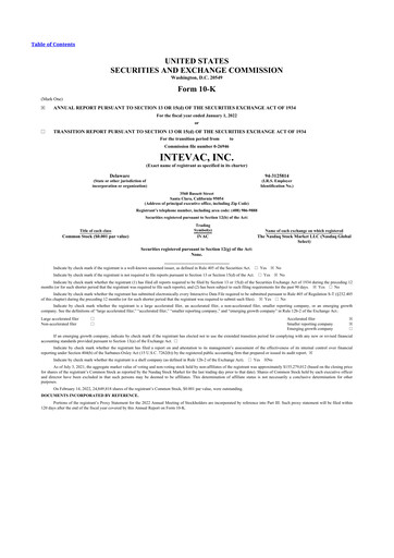 Thumbnail Intevac
 10-K Annual Report 2022