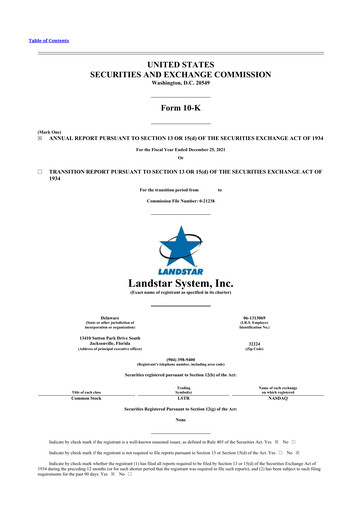 Thumbnail Landstar System
 10-K Annual Report 2021