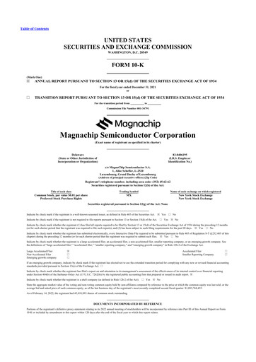Thumbnail Magnachip Semiconductor 10-K Annual Report 2021