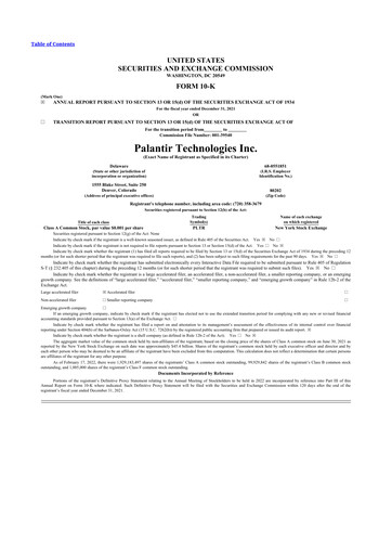 Thumbnail Palantir 10-K Annual Report 2021