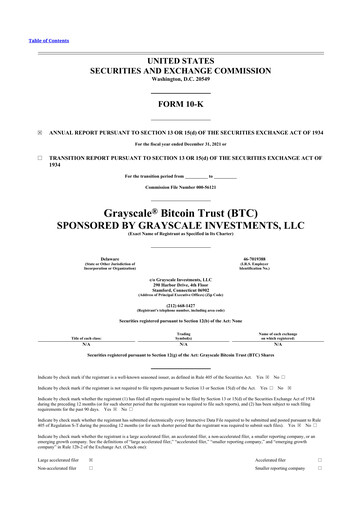 Miniature Grayscale Bitcoin Trust 10-K Rapport annuel 2021