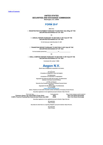 Thumbnail AEGON
 20-F Annual Report 2021