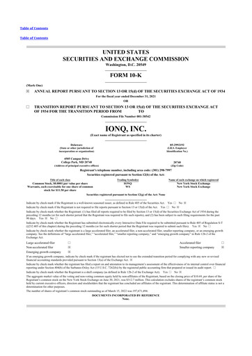 Vorschaubild IonQ 10-K Jahresbericht 2021