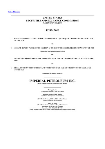 Thumbnail Imperial Petroleum 20-F Annual Report 2021