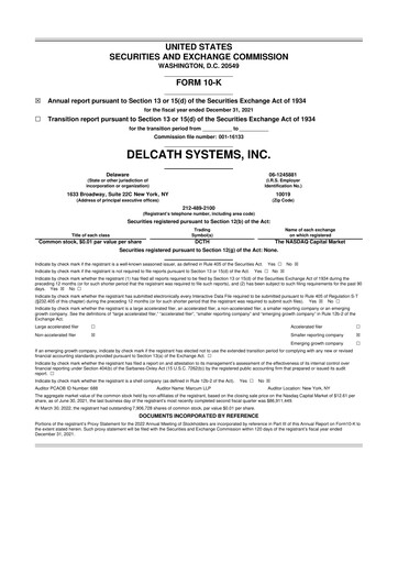 Thumbnail Delcath Systems 10-K Annual Report 2021